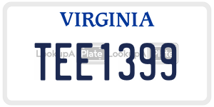 TEE1399  license plate in VA