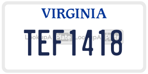 TEF1418 license plate in Virginia