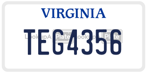 TEG4356 license plate in Virginia