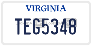 TEG5348  license plate in VA
