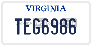 TEG6986  license plate in VA