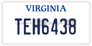 TEH6438  license plate in VA
