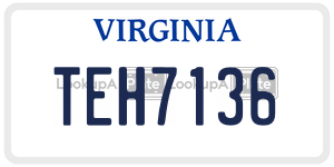TEH7136  license plate in VA