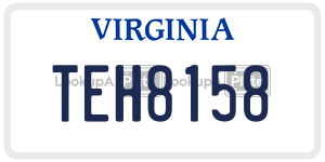 TEH8158  license plate in VA