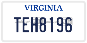 TEH8196  license plate in VA