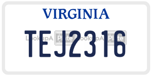 TEJ2316  license plate in VA