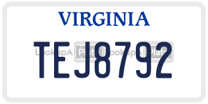TEJ8792 license plate in Virginia