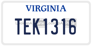 TEK1316  license plate in VA