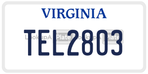 TEL2803 license plate in Virginia