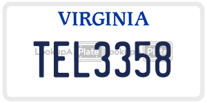 TEL3358  license plate in VA