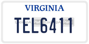 TEL6411 license plate in Virginia