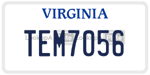 TEM7056  license plate in VA