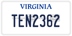 TEN2362  license plate in VA