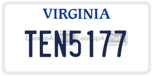 TEN5177  license plate in VA