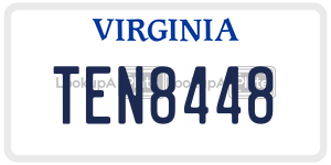 TEN8448  license plate in VA