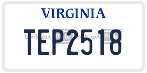 TEP2518 license plate in Virginia
