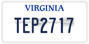 TEP2717  license plate in VA