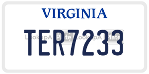 TER7233 license plate in Virginia