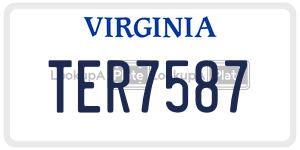 TER7587  license plate in VA