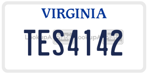 TES4142  license plate in VA
