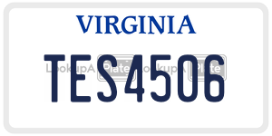 TES4506  license plate in VA