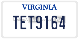 TET9164  license plate in VA