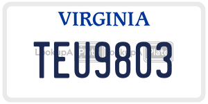 TEU9803  license plate in VA