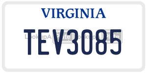 TEV3085 license plate in Virginia