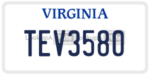 TEV3580  license plate in VA