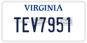 TEV7951 license plate in Virginia