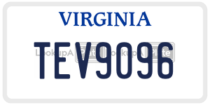 TEV9096 license plate in Virginia