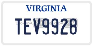 TEV9928 license plate in Virginia