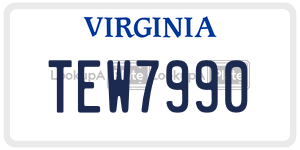 TEW7990 license plate in Virginia