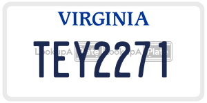 TEY2271  license plate in VA
