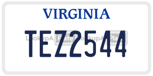 TEZ2544  license plate in VA