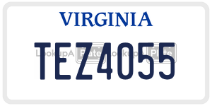 TEZ4055 license plate in Virginia