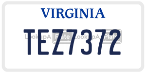 TEZ7372  license plate in VA