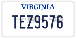 TEZ9576  license plate in VA
