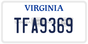 TFA9369 license plate in Virginia