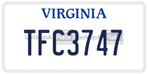 TFC3747  license plate in VA