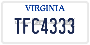 TFC4333 license plate in Virginia