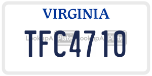 TFC4710 license plate in Virginia
