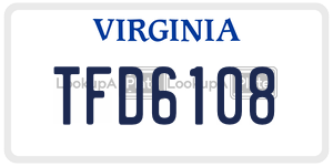 TFD6108  license plate in VA