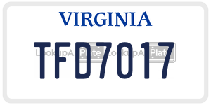 TFD7017 license plate in Virginia
