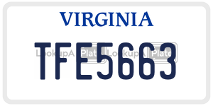 TFE5663  license plate in VA