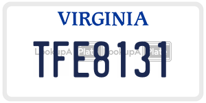TFE8131 license plate in Virginia