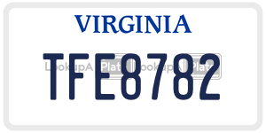 TFE8782  license plate in VA