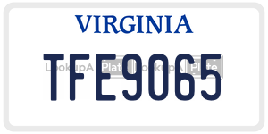 TFE9065 license plate in Virginia