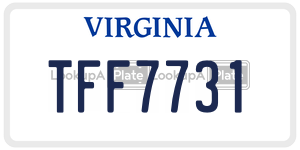 TFF7731  license plate in VA