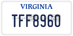 TFF8960 license plate in Virginia